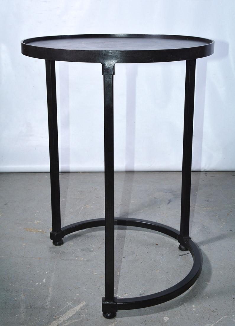 Machine-Made Pair of Contemporary Iron Stacking Round Side Tables