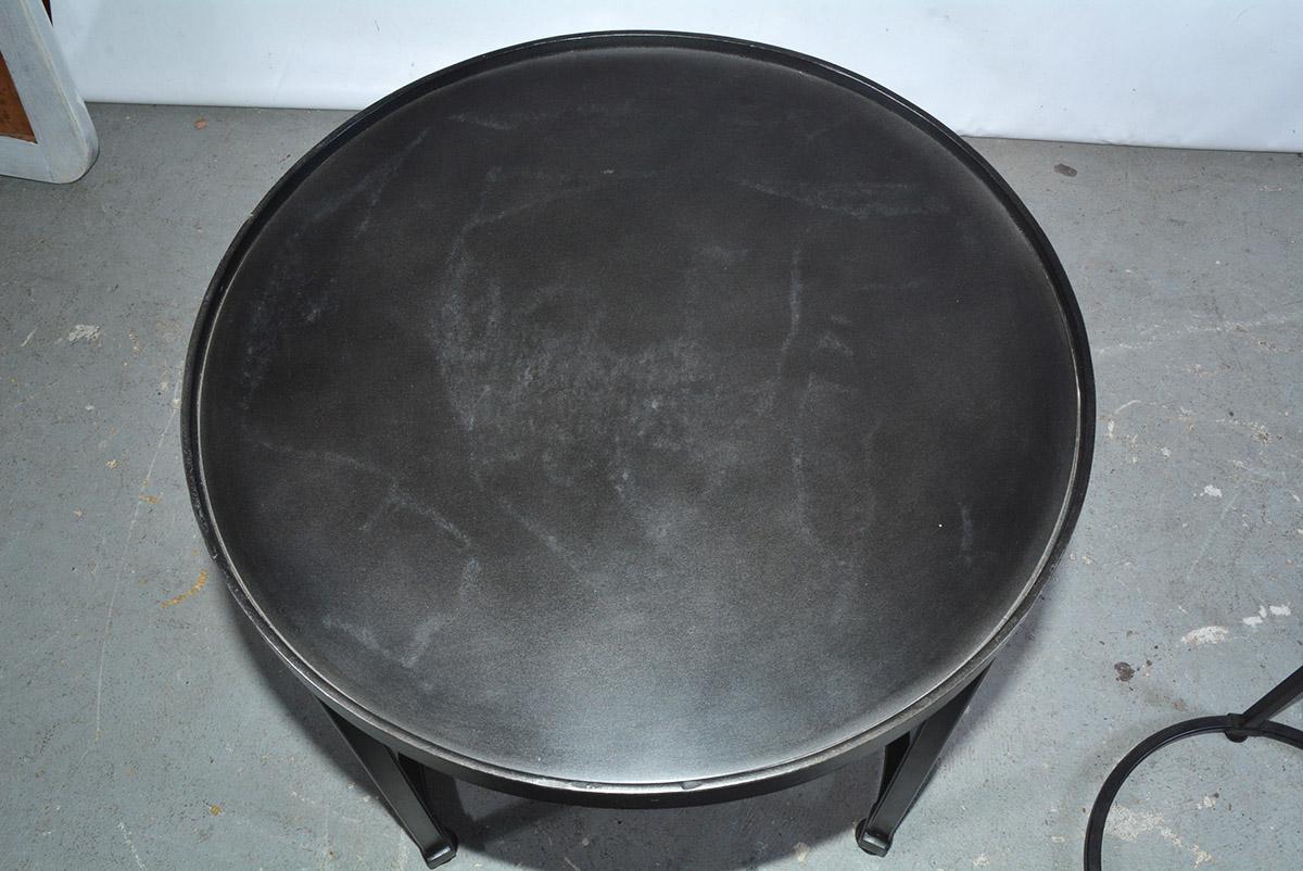 Pair of Contemporary Iron Stacking Round Side Tables In New Condition In Sheffield, MA