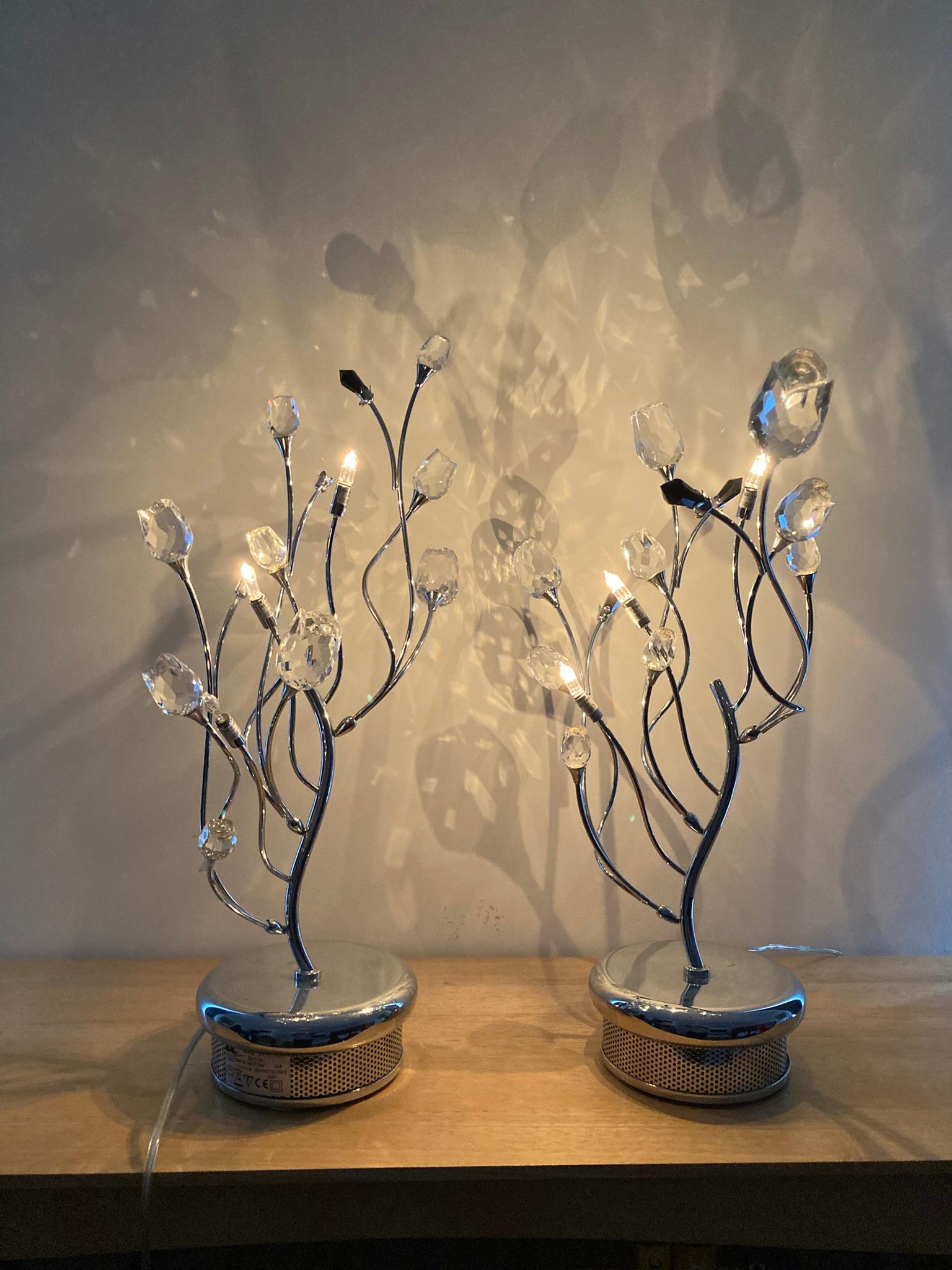 Ein Paar Contemporary Italian Chrome Tischlampen (Moderne der Mitte des Jahrhunderts) im Angebot