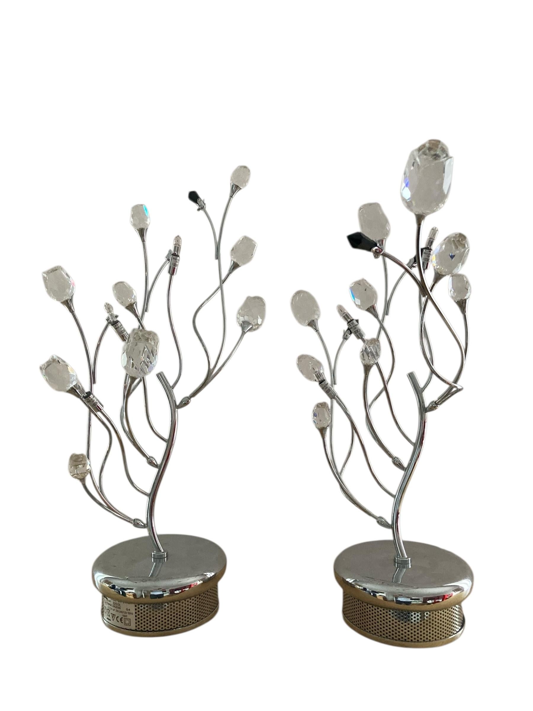 Ein Paar Contemporary Italian Chrome Tischlampen im Angebot 1