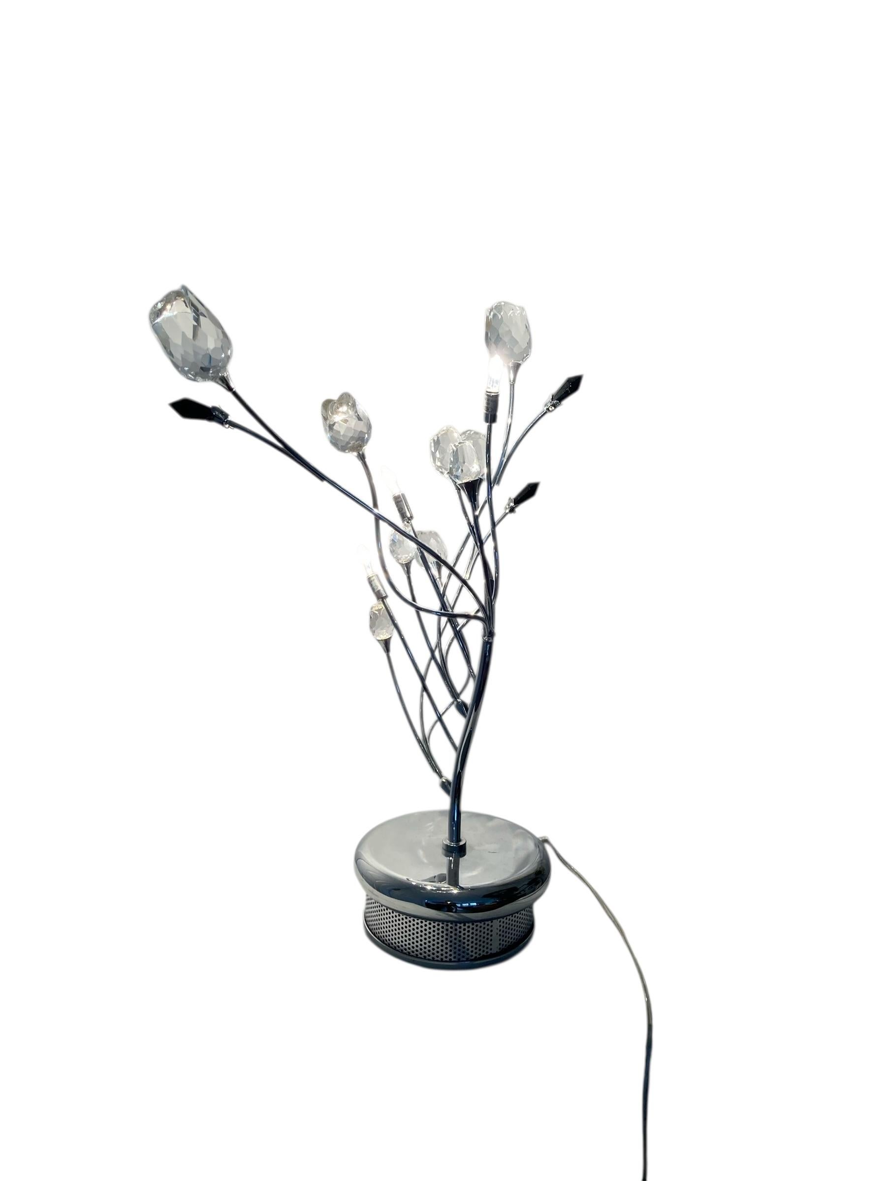 Ein Paar Contemporary Italian Chrome Tischlampen im Angebot 2