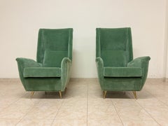 Coppia di poltrone italiane contemporanee con schienale alto