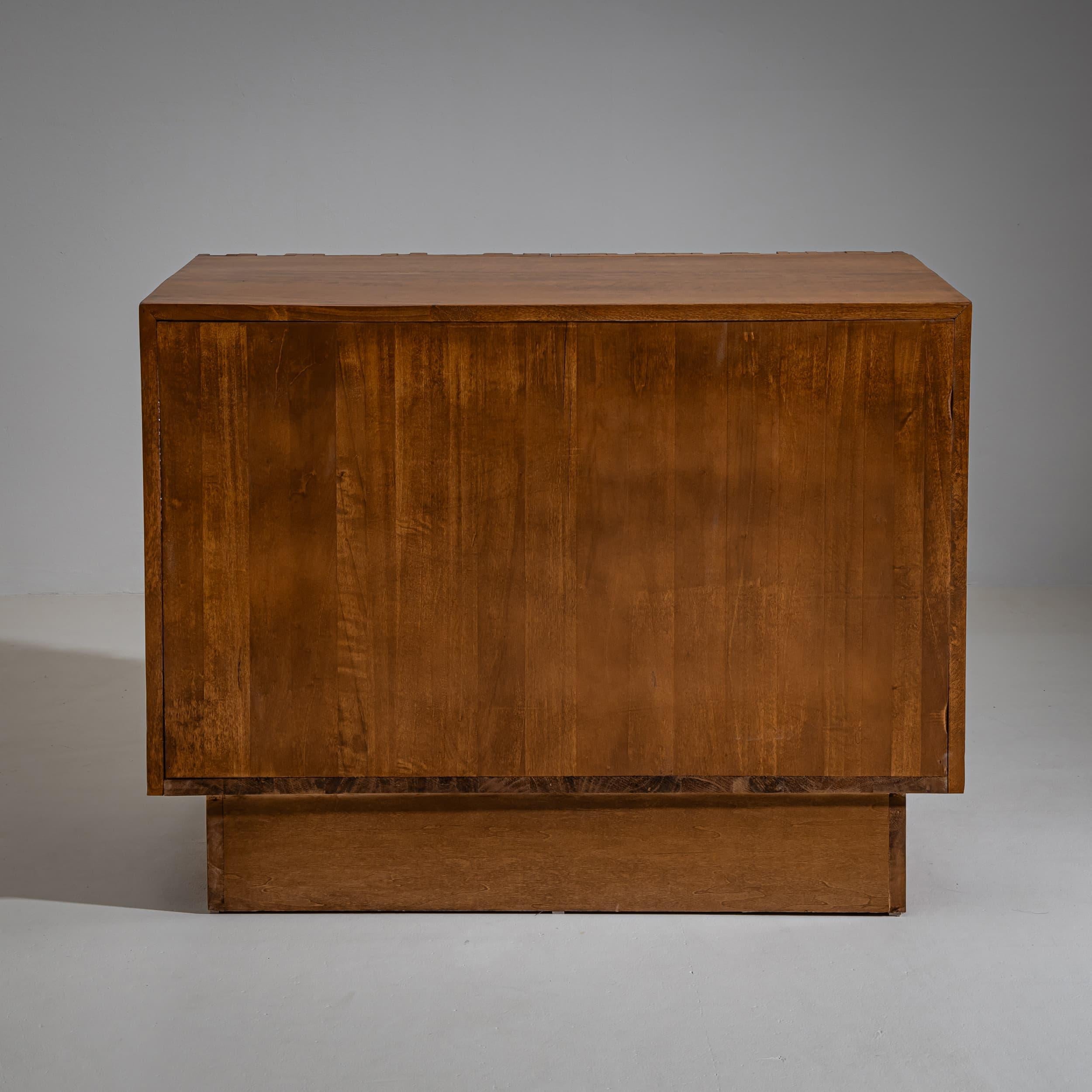 Pair of contemporary Italian Sideboards with Brutalist Surface Design For Sale 7