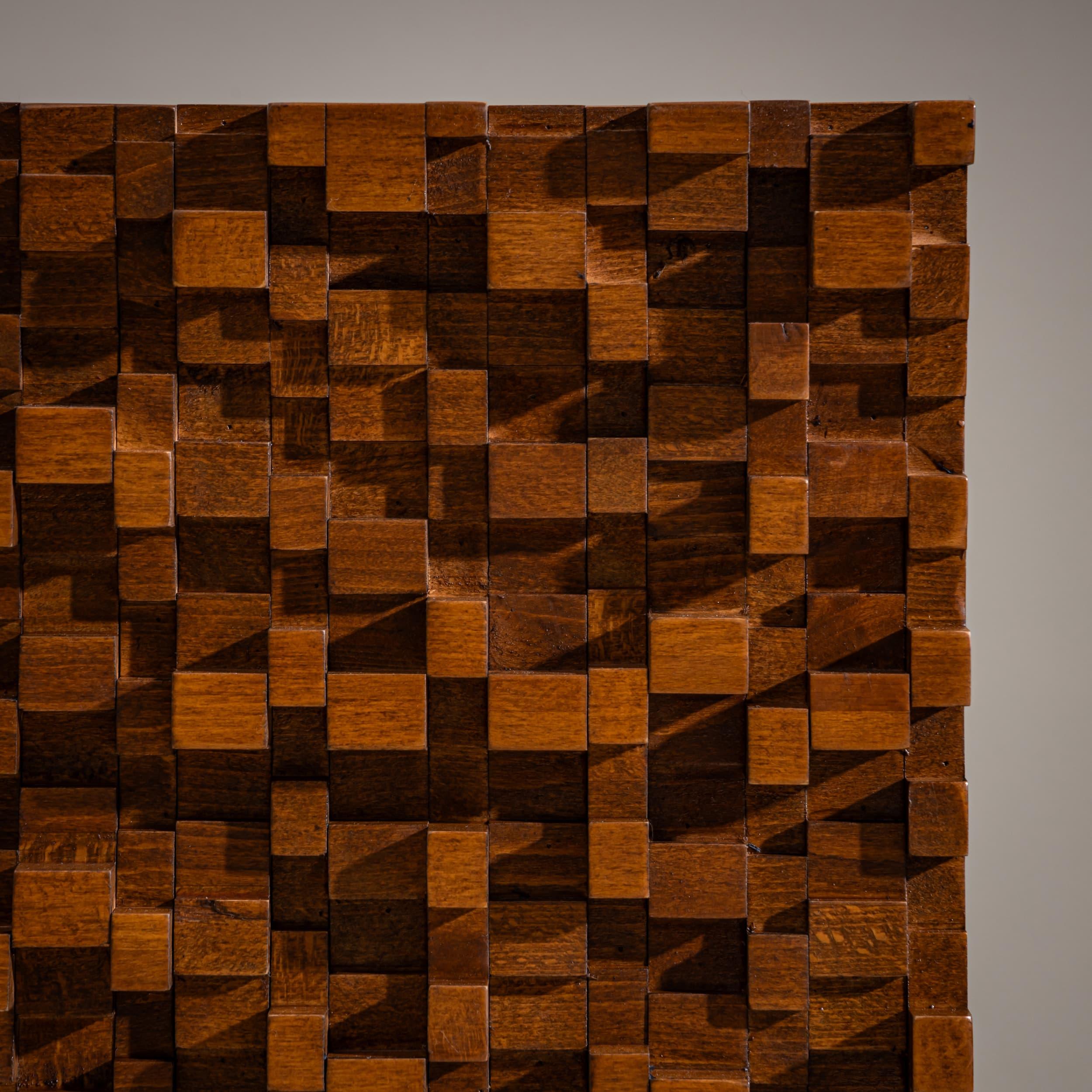 Pair of contemporary Italian Sideboards with Brutalist Surface Design For Sale 4