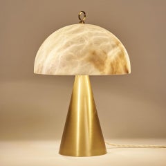 Pair of contemporary Italian Table Lamp "Funghetto" with Alabaster Lampshade