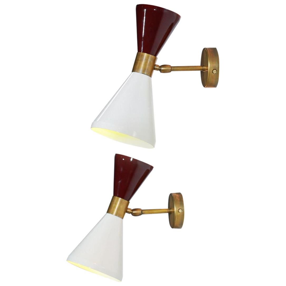 Pair of Contemporary Italian Wall Lights "Stella" in Style of Stillovo For Sale