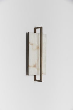 Paar Contemporary Italian Wandleuchte "Tile"  In Alabaster und Bronze