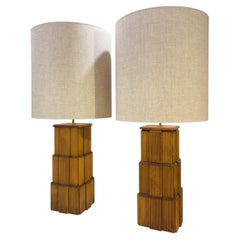 Paire de grandes lampes de table contemporaines