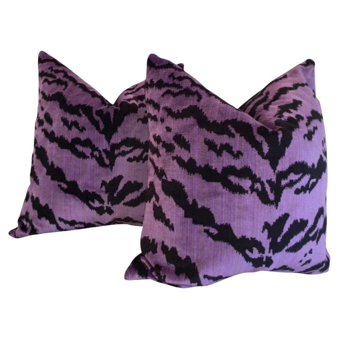 Coppia di cuscini contemporanei Le Tigre Rich Lavender