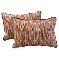 Pair of Contemporary Linen and Velvet Cushions, Spain, 2025