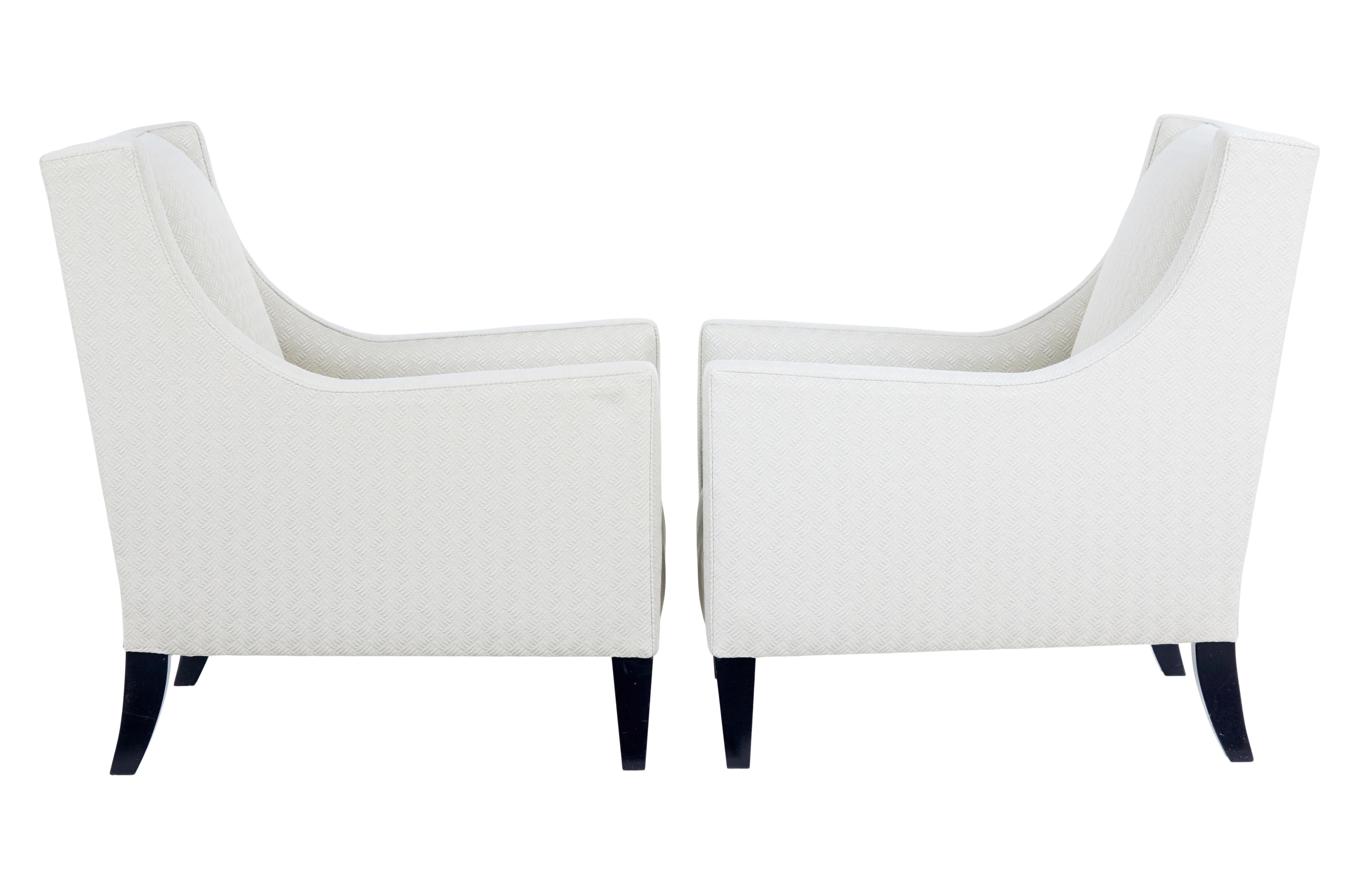 English Pair of Contemporary Lounge Armchairs