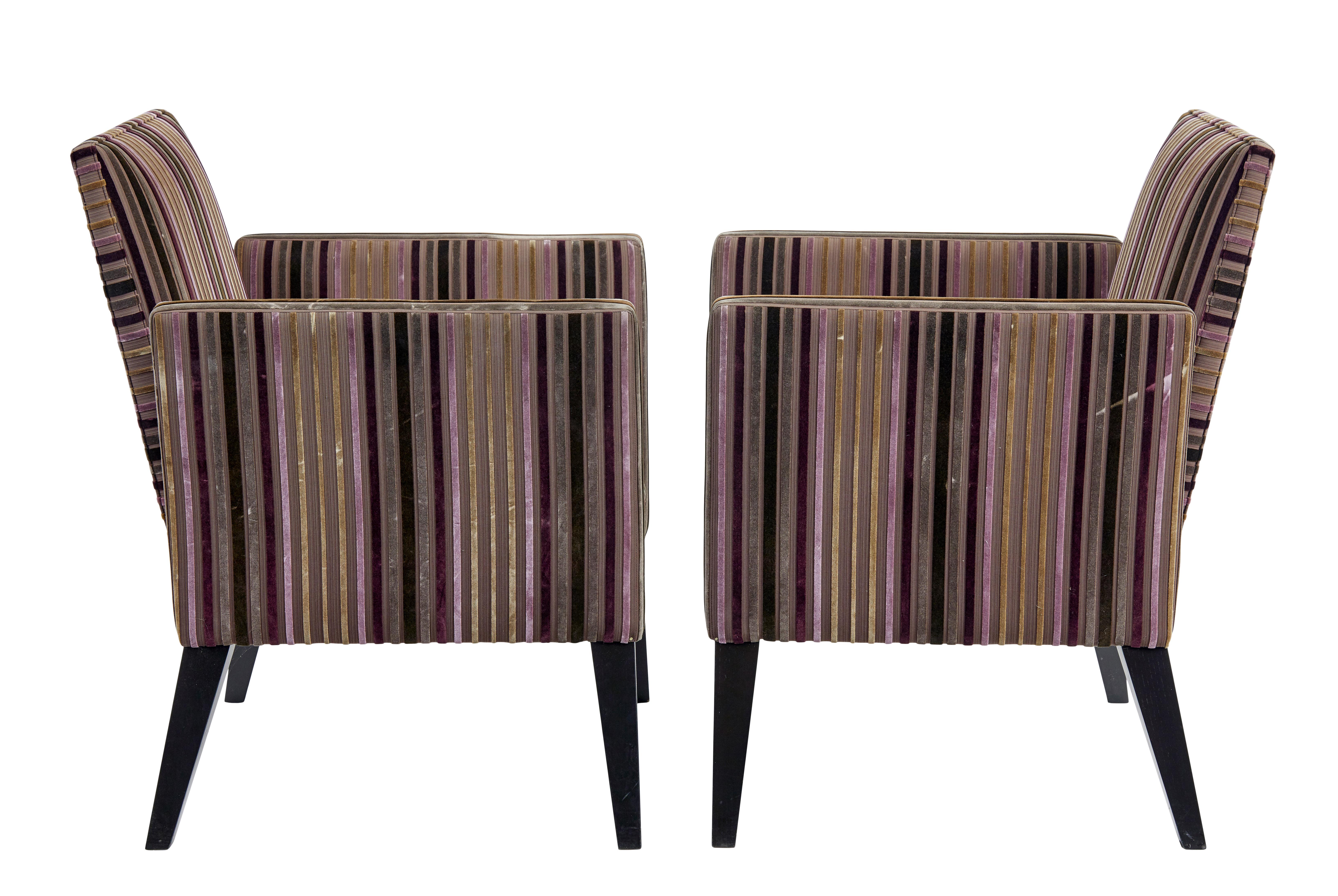 English Pair of contemporary lounge armchairs For Sale