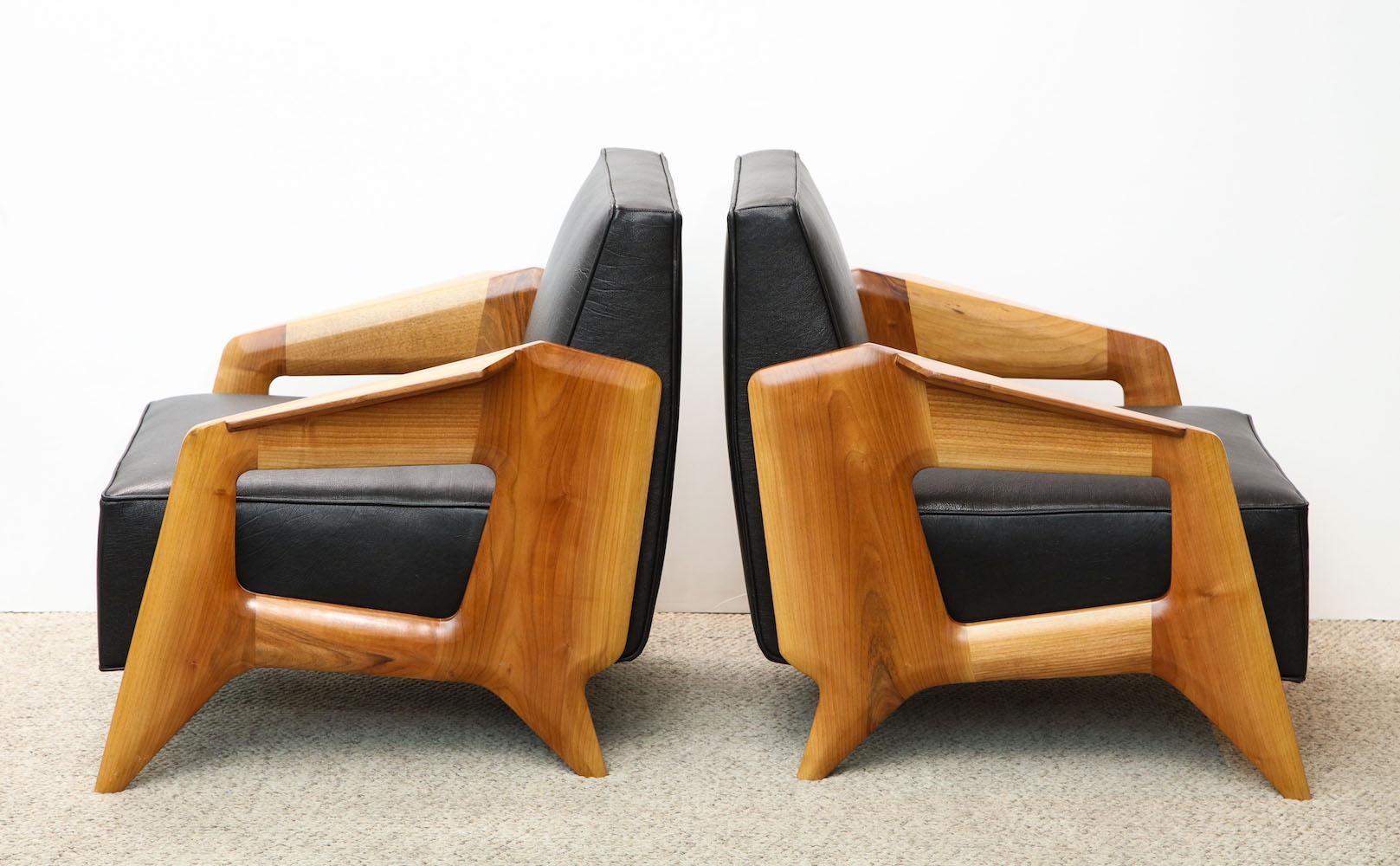 Italian Pair of Contemporary Lounge Chairs