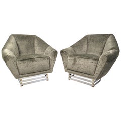 Pair of Italian Club Chairs by Romeo Rega
