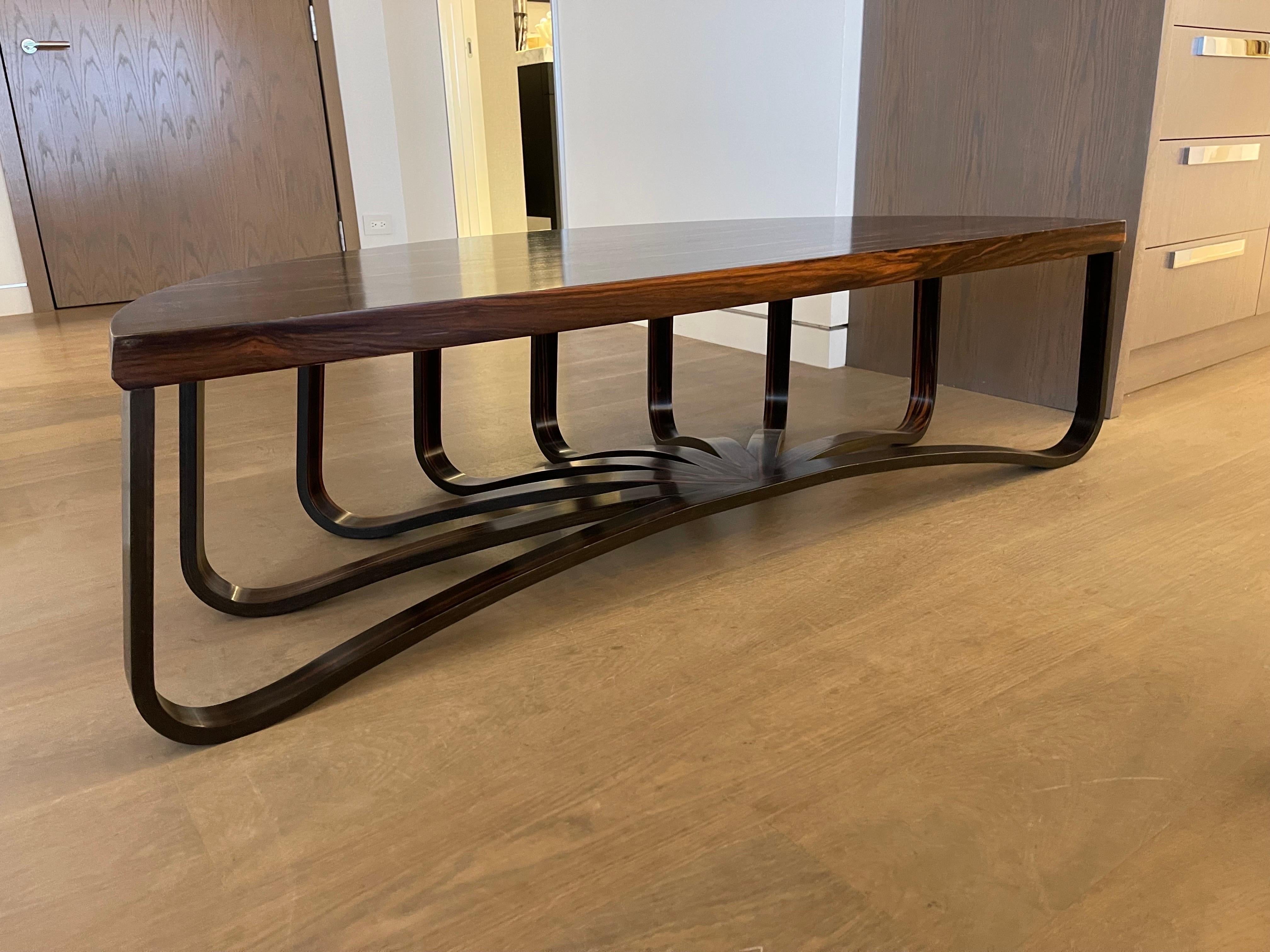 Ralph Rucci Pair of Contemporary Macassar and Walnut Coffee Tables For Sale 8