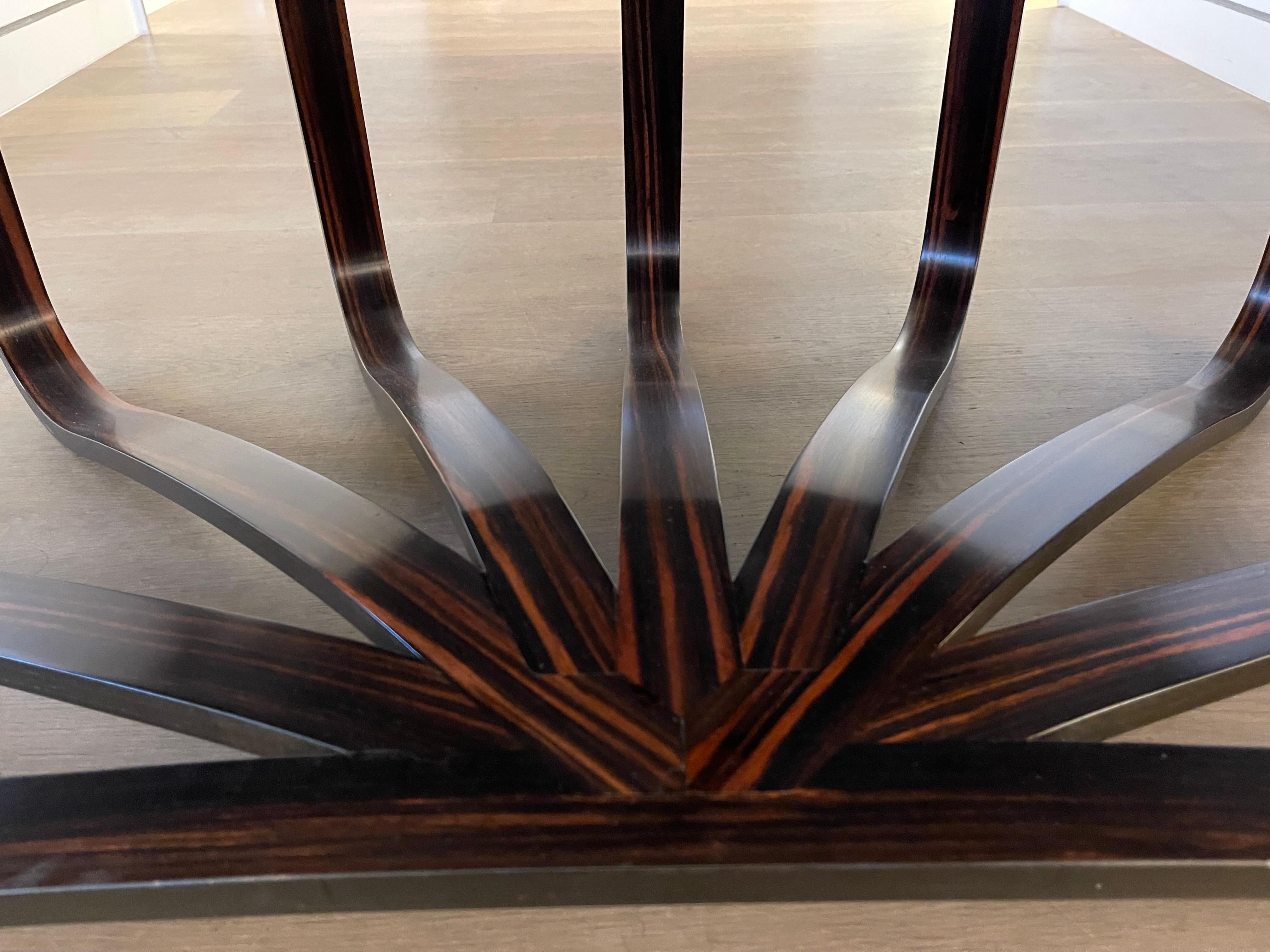 Paire de tables basses contemporaines en macassar et noyer de Ralph Rucci en vente 8