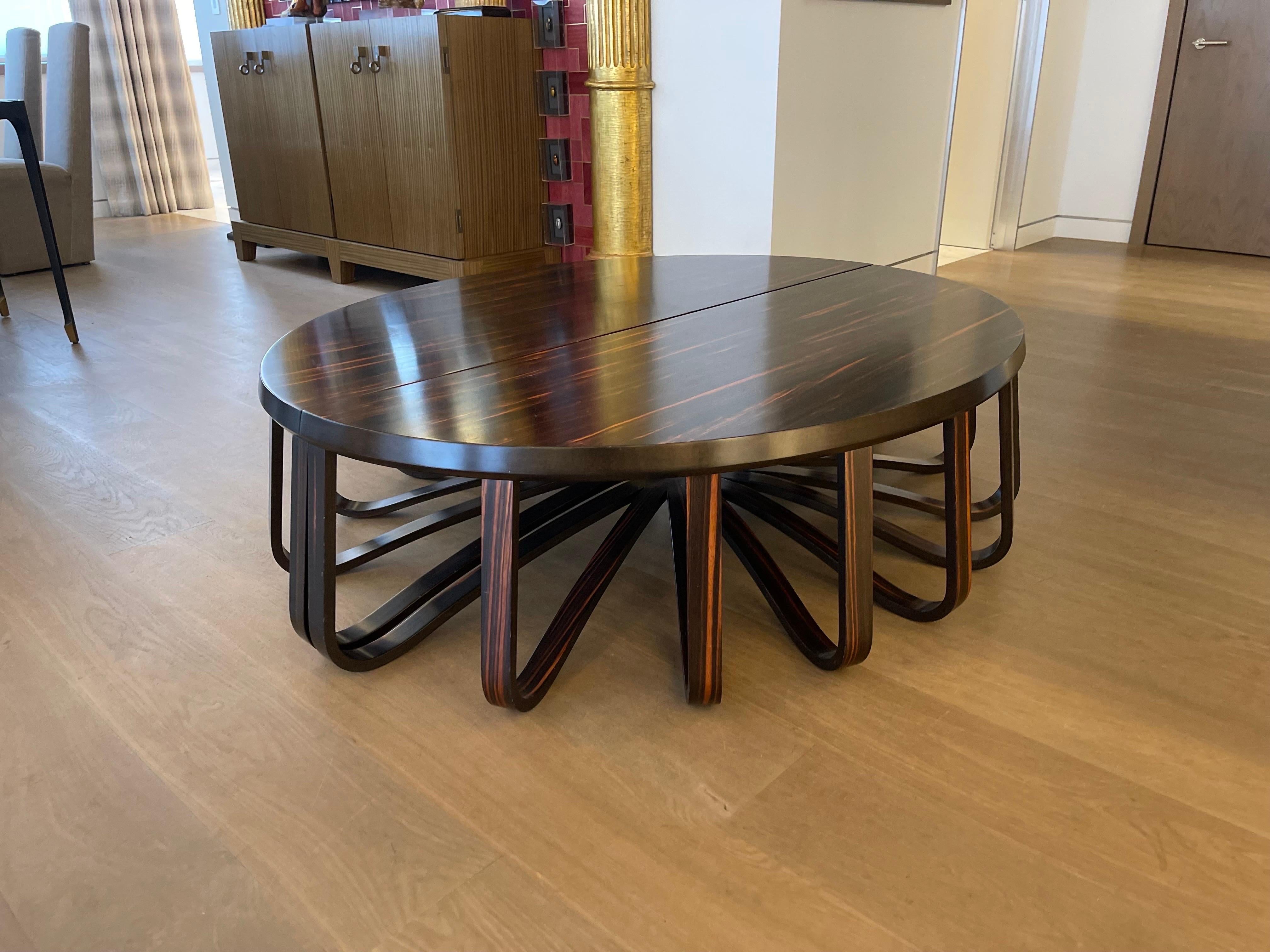 Ralph Rucci Pair of Contemporary Macassar and Walnut Coffee Tables For Sale 14