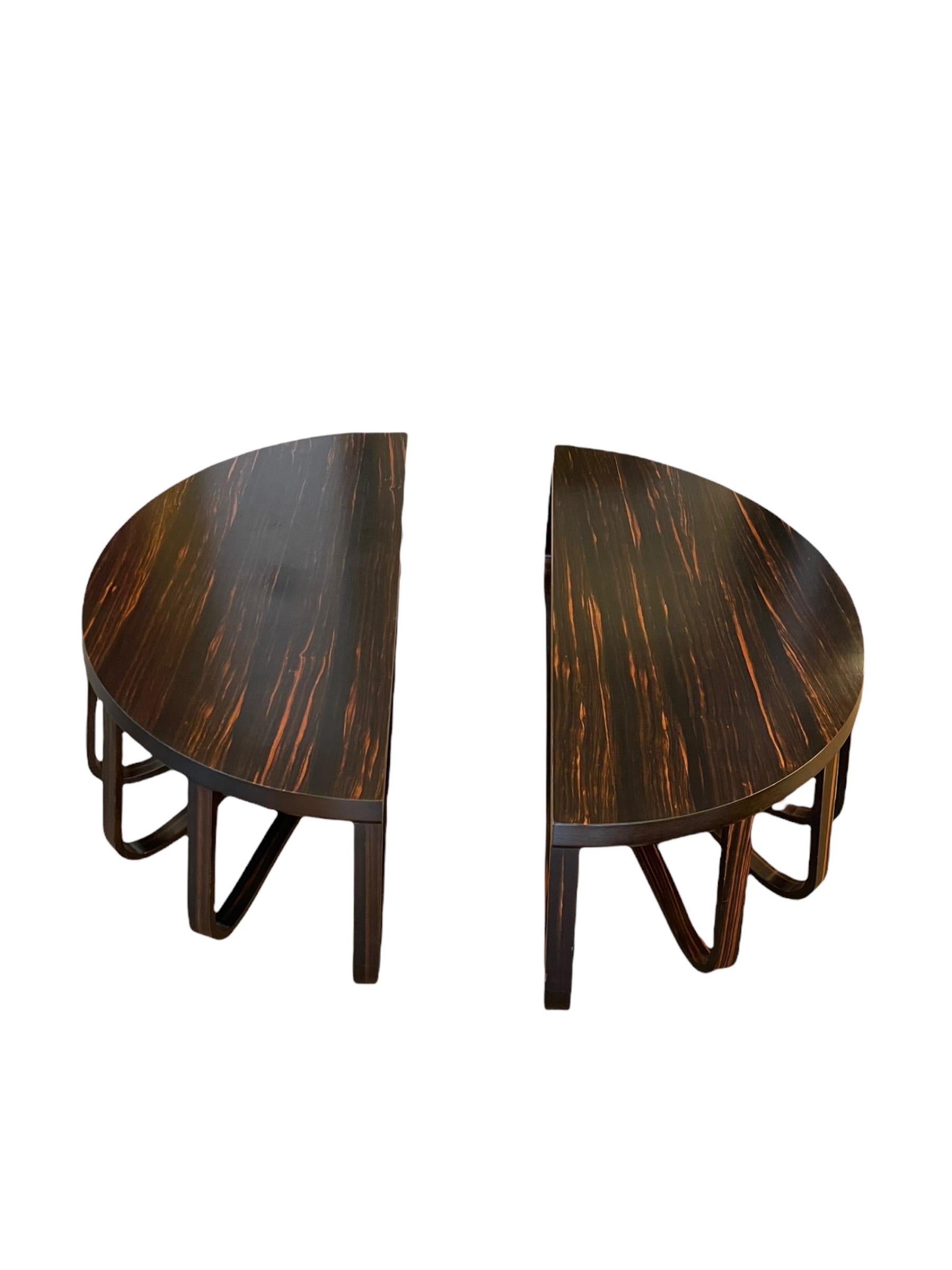 Ralph Rucci Pair of Contemporary Macassar and Walnut Coffee Tables In Fair Condition For Sale In North Miami, FL
