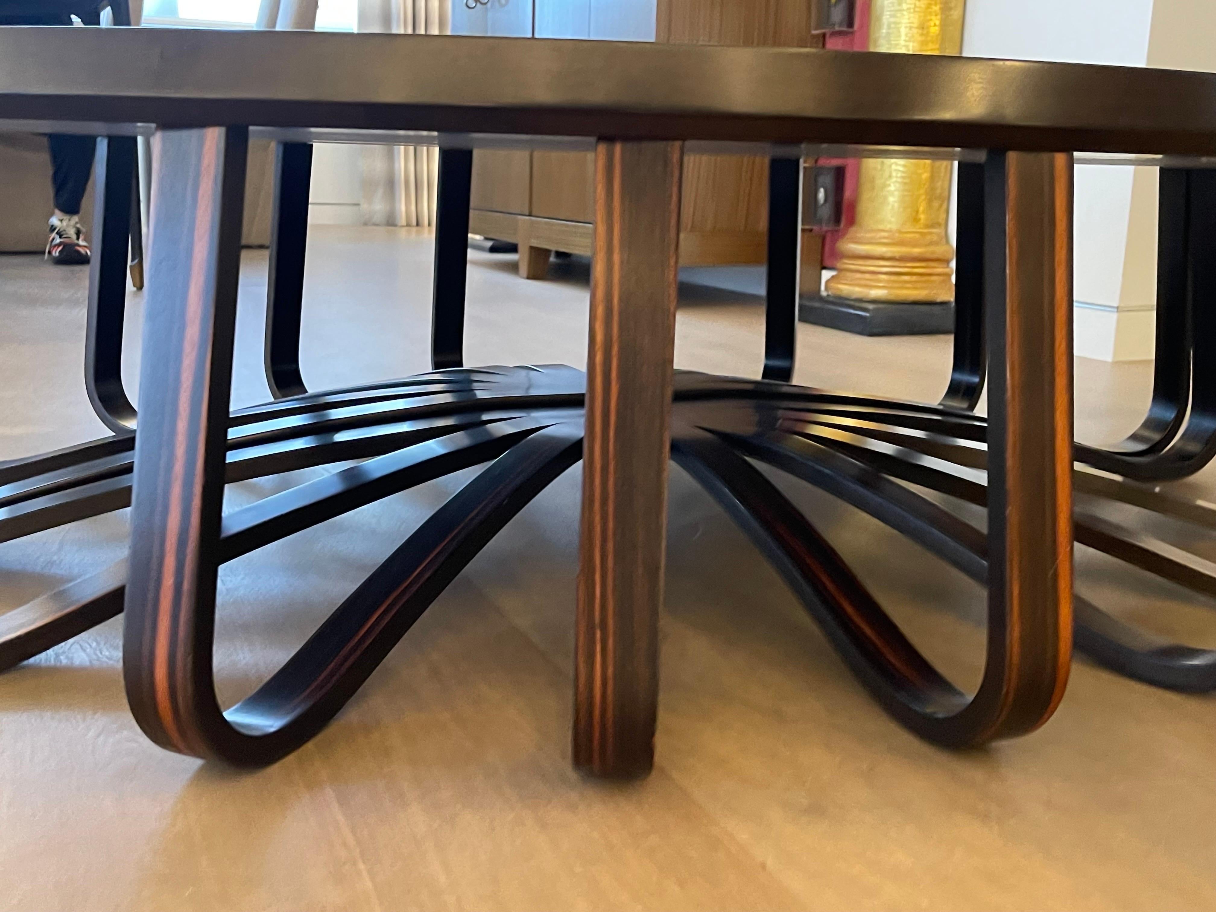 Ralph Rucci Pair of Contemporary Macassar and Walnut Coffee Tables For Sale 2