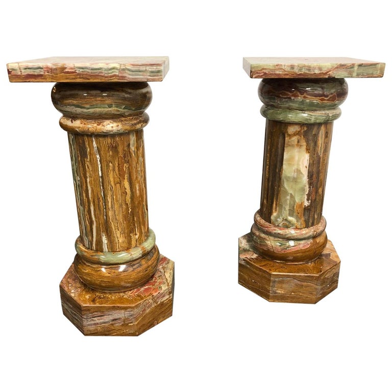 Pair of Contemporary Marble Pedestals For Sale at 1stDibs