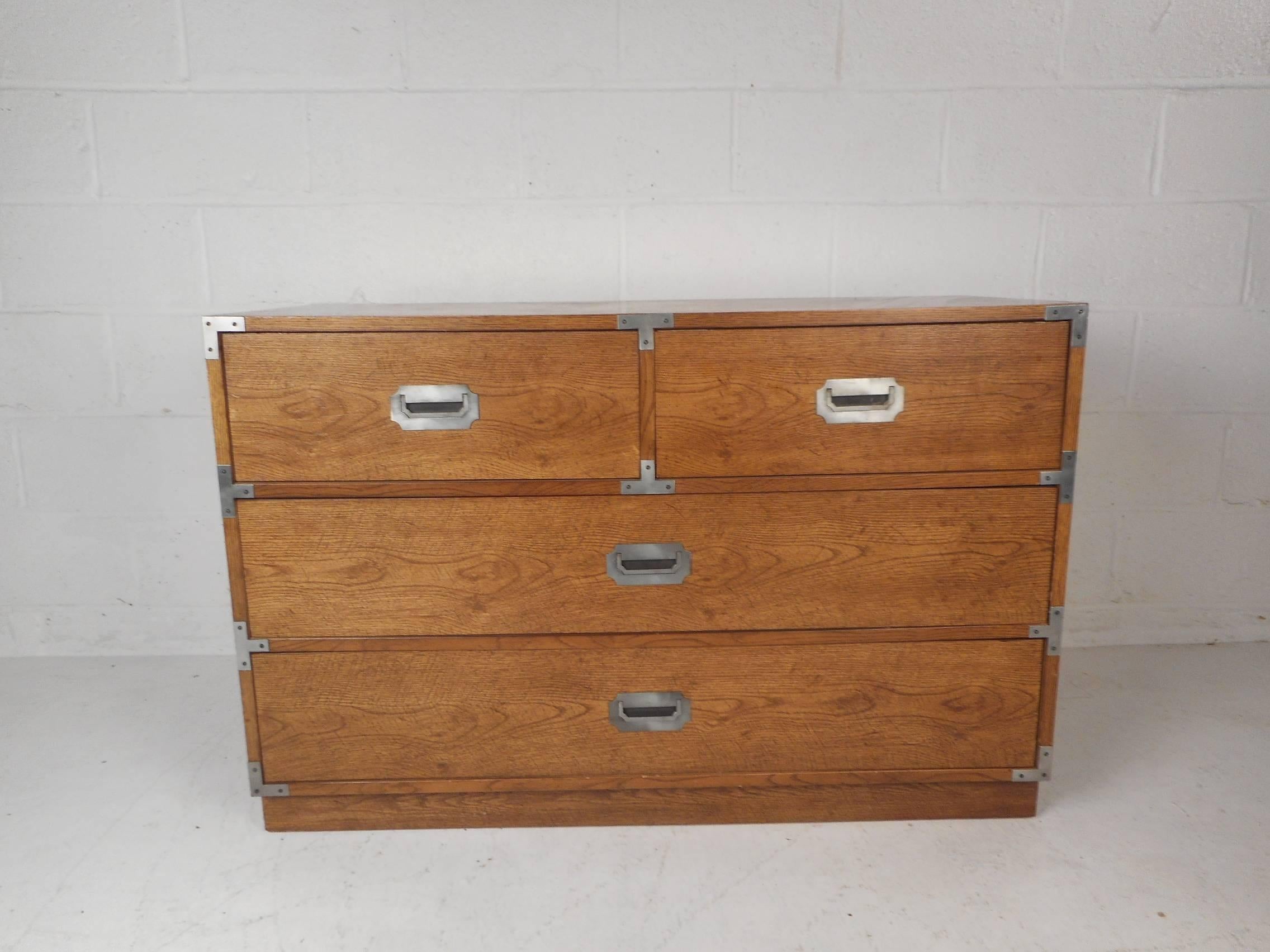 Metal Pair of Contemporary Modern Campaign Chests