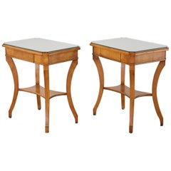 Pair of Contemporary Modern Saber Leg Nightstands