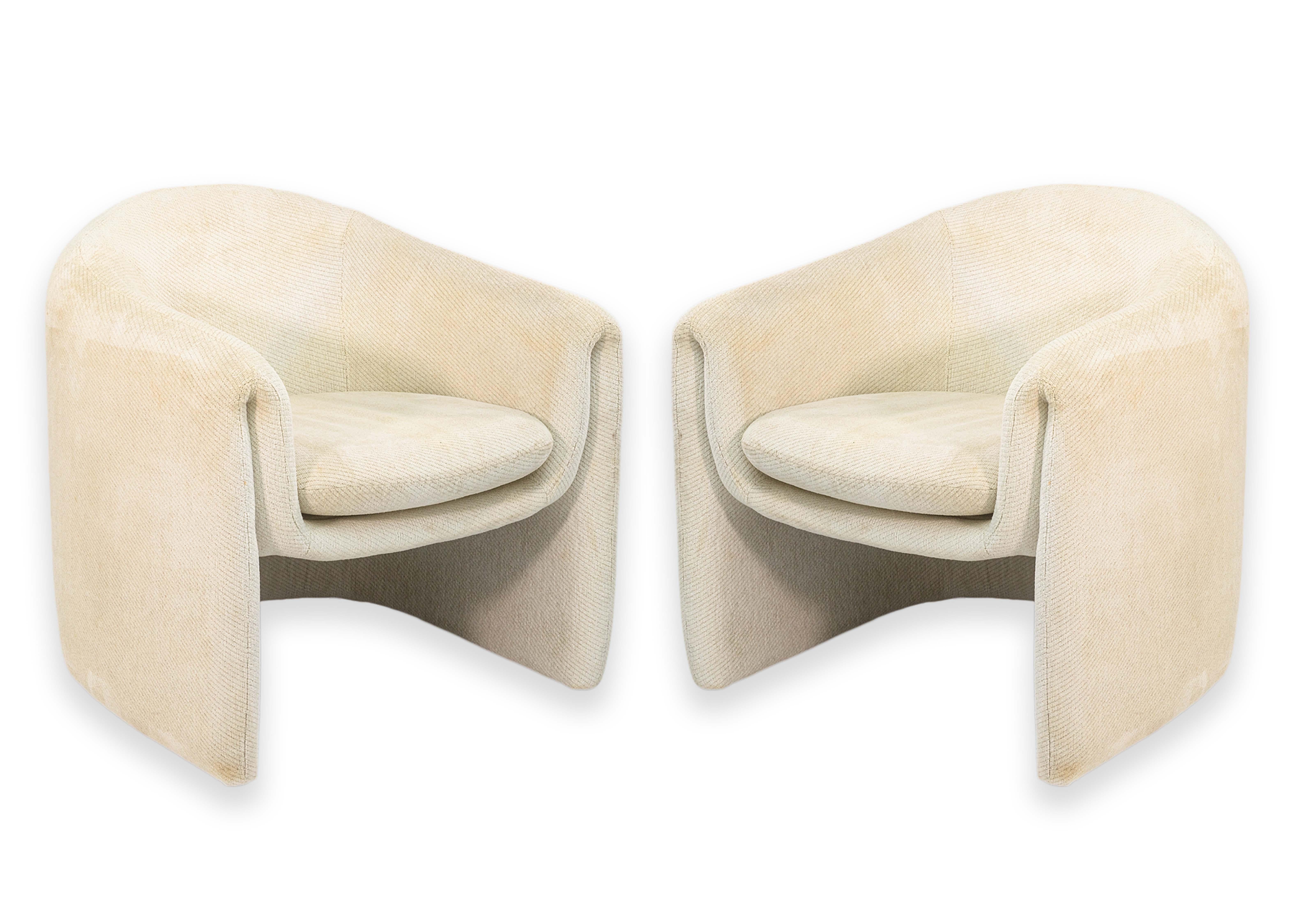 Coppia di sedie da salotto moderne e contemporanee in tessuto beige Weiman Preview in vendita 4