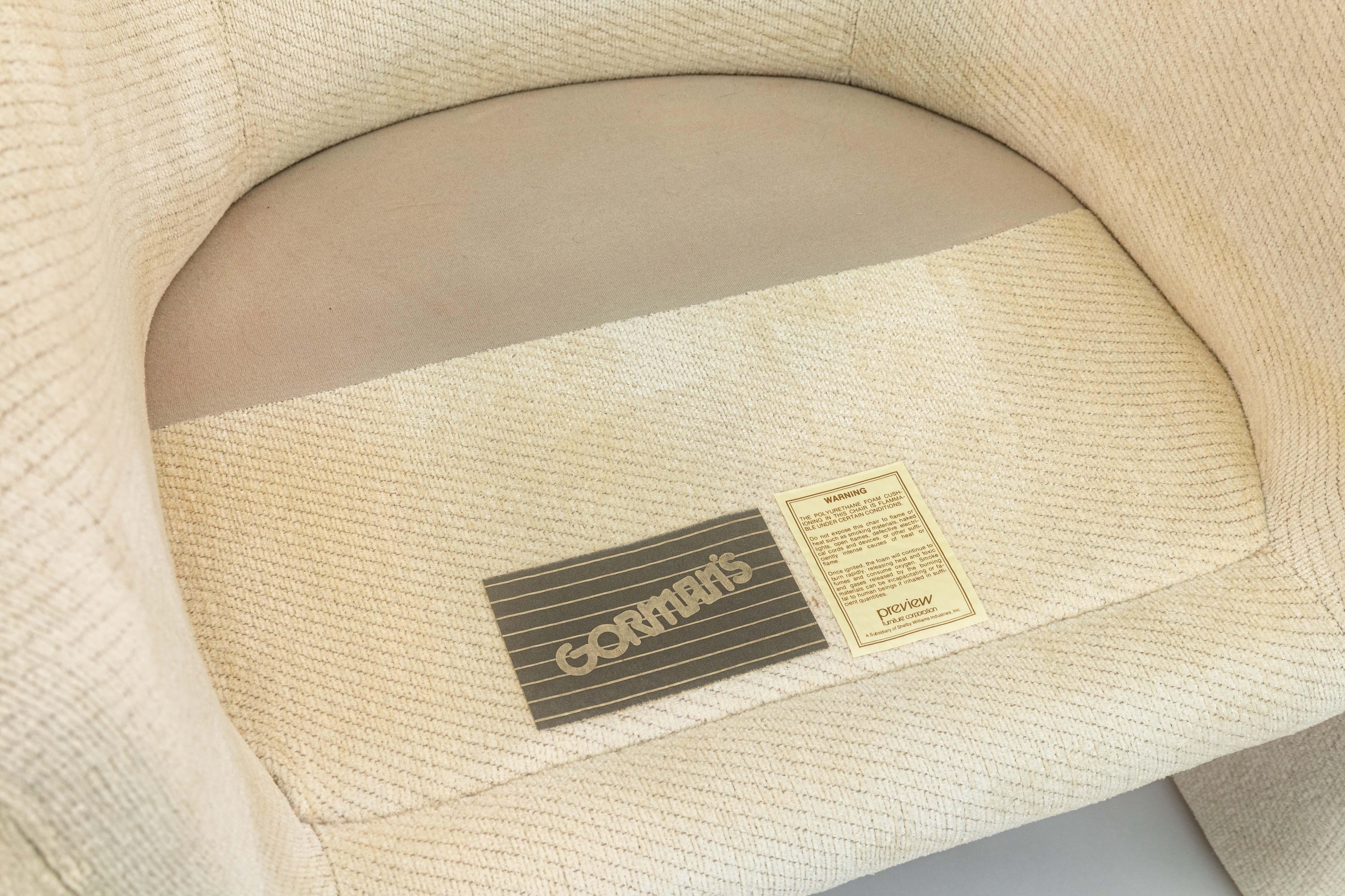 Coppia di sedie da salotto moderne e contemporanee in tessuto beige Weiman Preview in vendita 2