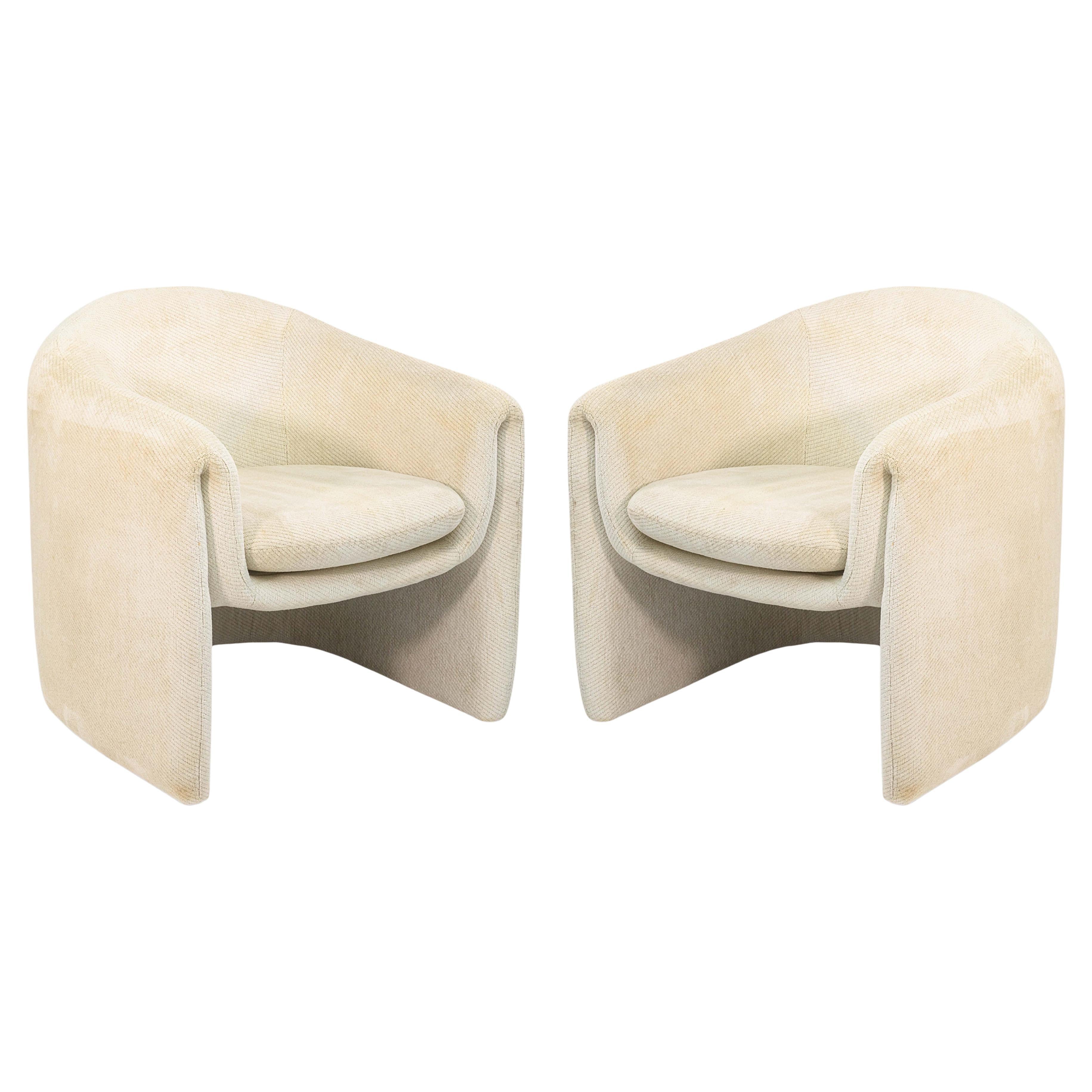 Coppia di sedie da salotto moderne e contemporanee in tessuto beige Weiman Preview in vendita