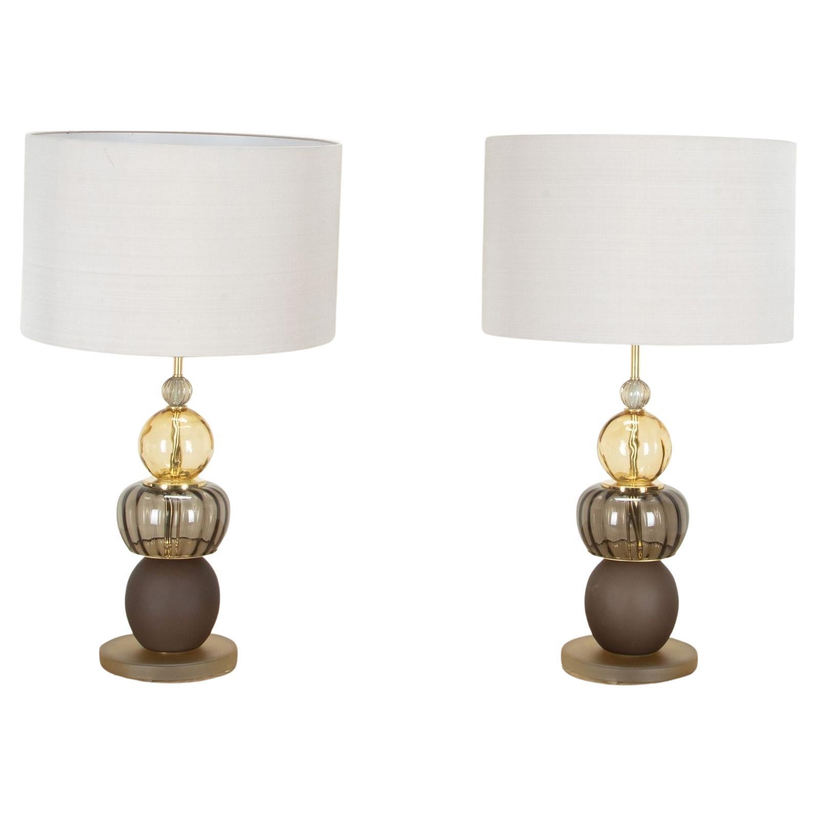 Pair of Contemporary Murano Glass Table Lamps im Angebot