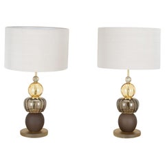 Pair of Contemporary Murano Glass Table Lamps
