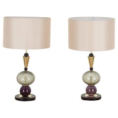 Pair of Contemporary Murano Glass Table Lamps