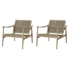Juego de dos sillones contemporáneos para exterior