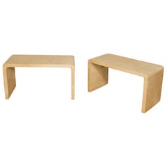 Pair of Contemporary Parchment Coffee Tables