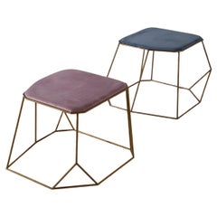 Pair of contemporary pink and light blue stools