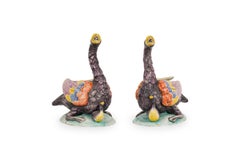 Pair of Contemporary/Post-War Design American Small Ceramic Geese Statues