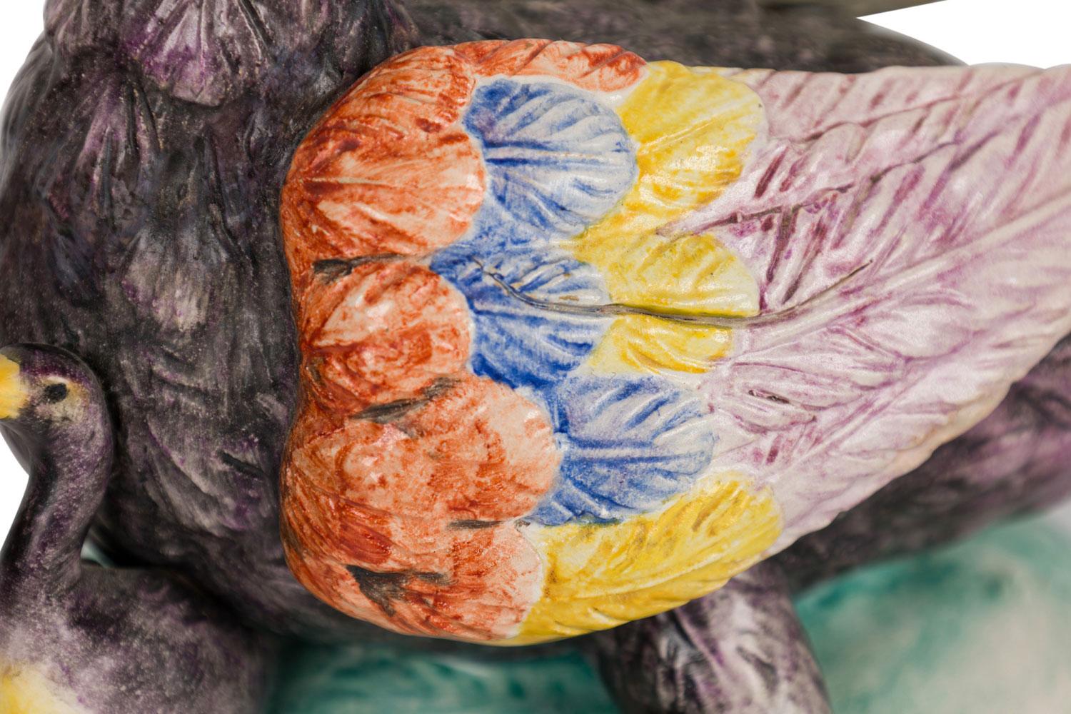 XX secolo Coppia di statue di oche americane in ceramica dal design contemporaneo/post-guerra in vendita