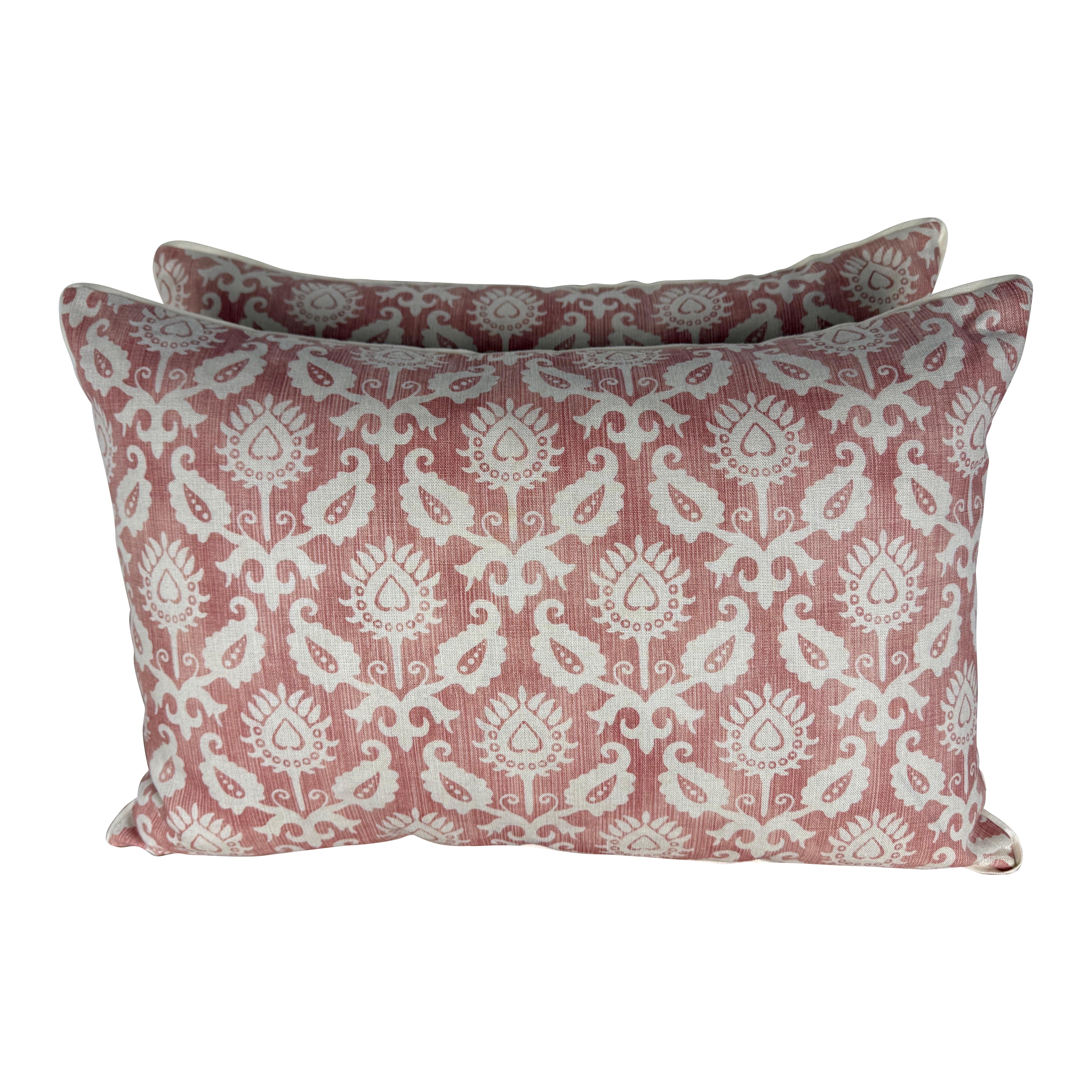 Pair of Contemporary Printed Linen Pillows