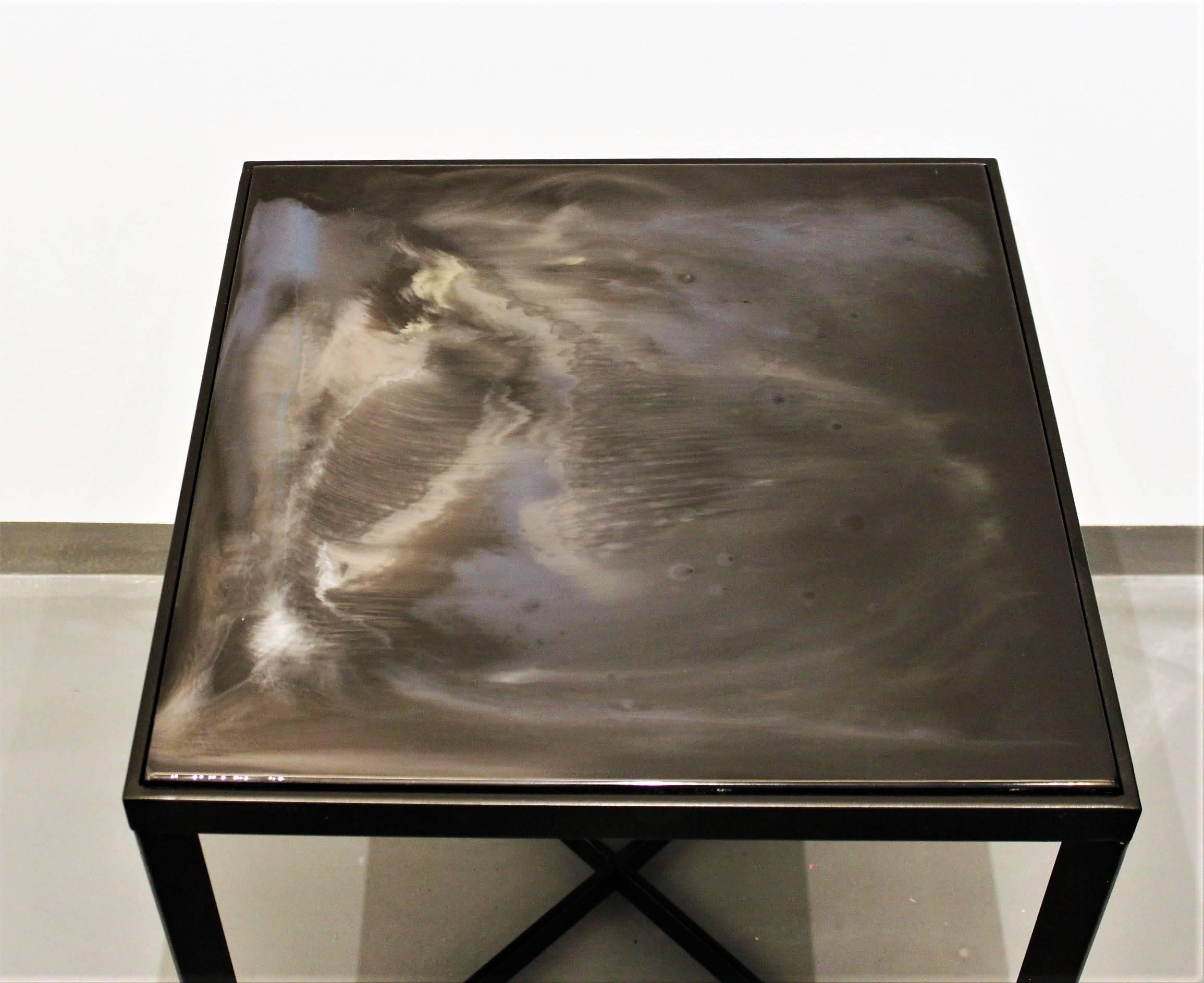 Greek Pair of Contemporary Resin Side Tables 