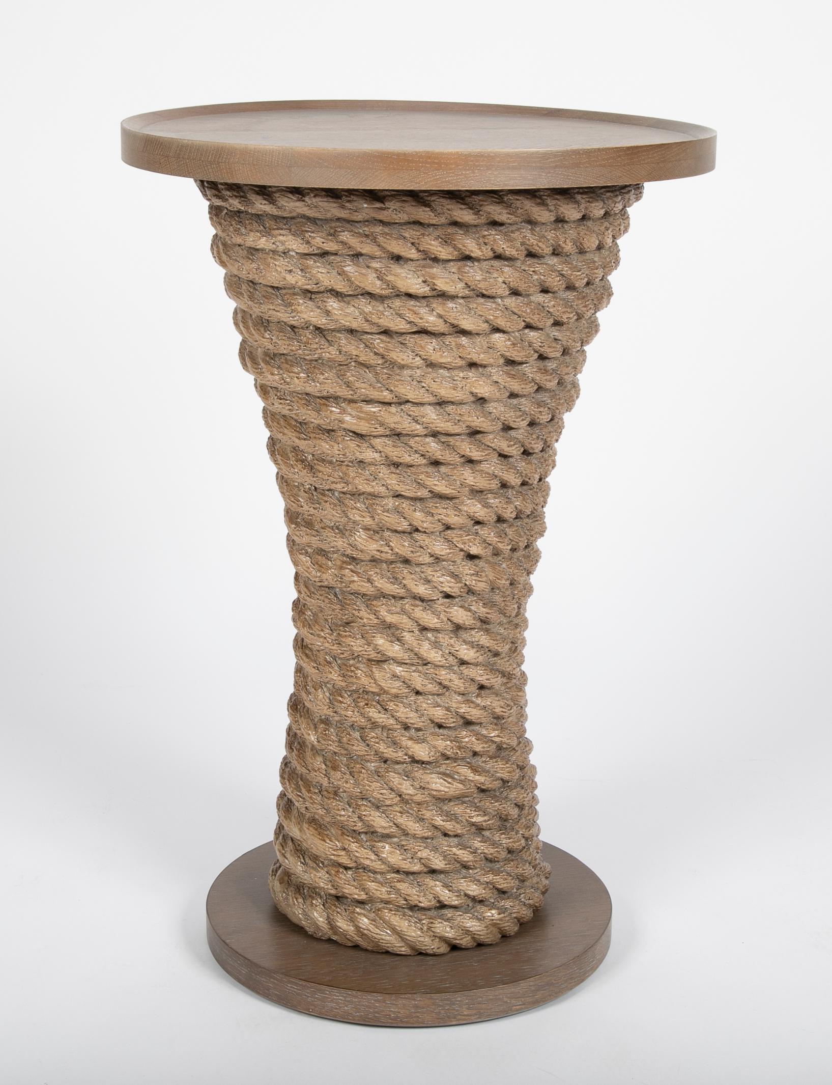 Contemporary Rope Drinks Table - Only One Available In Fair Condition For Sale In New York City, NY