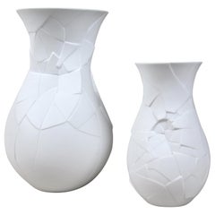 Pair of Contemporary Rosenthal Porcelain Vases Studio Line by Dror Benshetrit