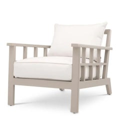 Pair of Contemporary Sand Aluminum Outdoor Armchair Cap-Ferrat