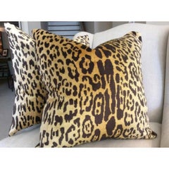 Pair of Contemporary Scalamandre Pillow Covers in Silk Velvet Leopardo