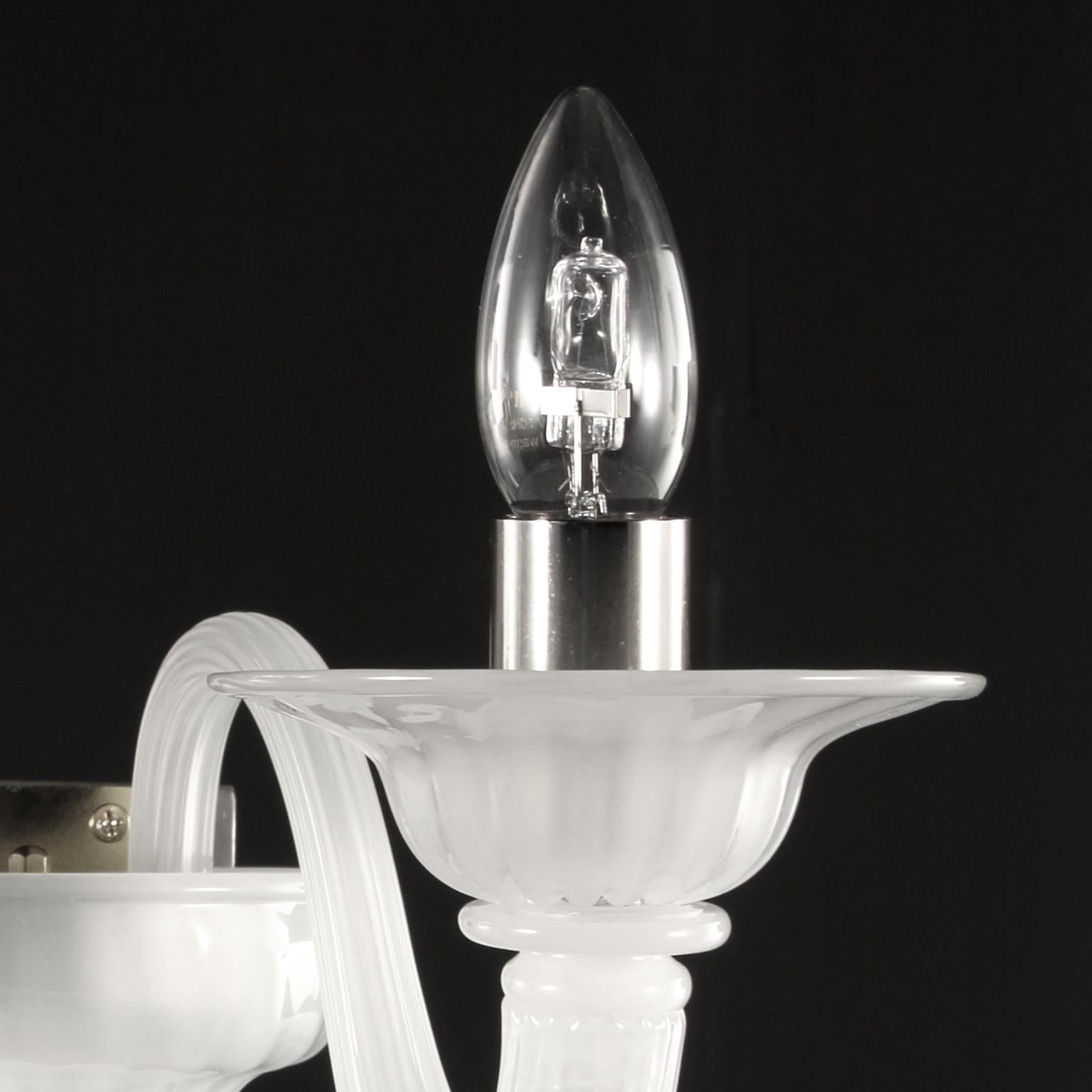 Paar zeitgenössische Wandleuchter Seide weiß Murano Glas Simplicissimus von Multiforme im Zustand „Neu“ im Angebot in Trebaseleghe, IT