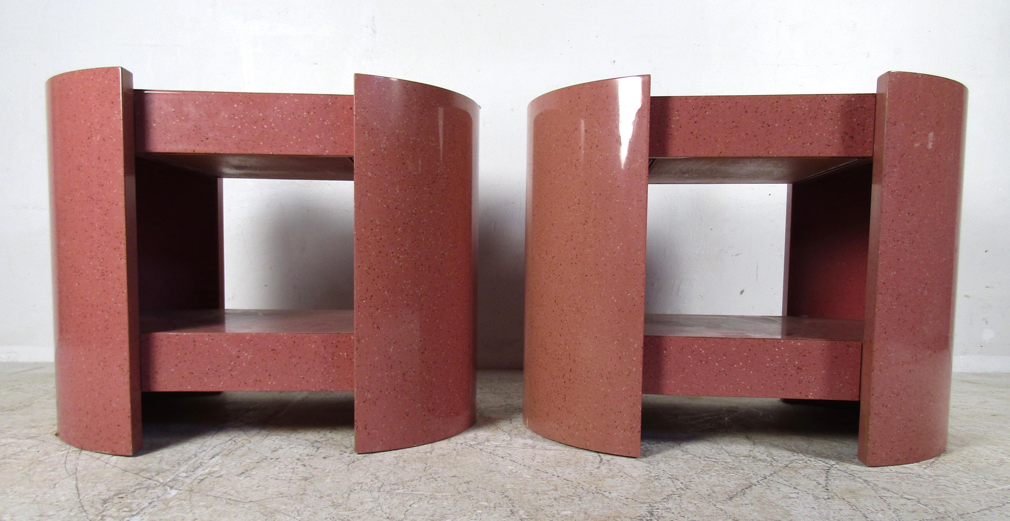 Mid-Century Modern Pair of Contemporary Side Tables