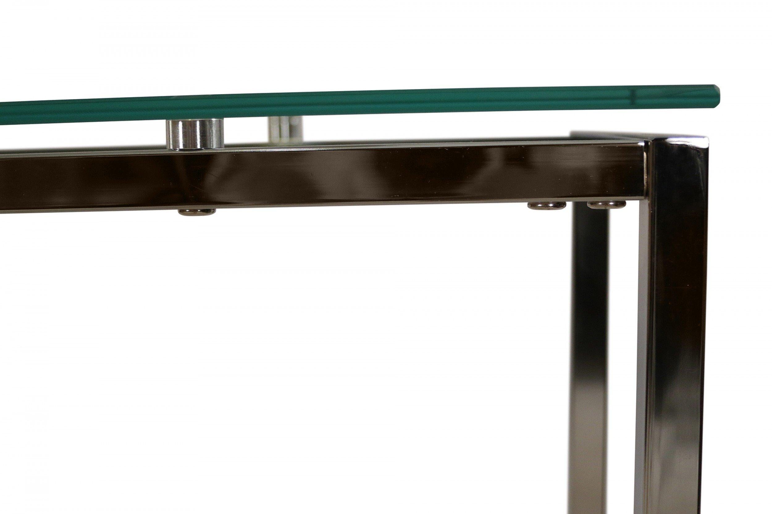 narrow silver console table