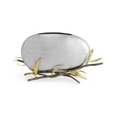 Pair of Contemporary Silver Metal Pebble Vase