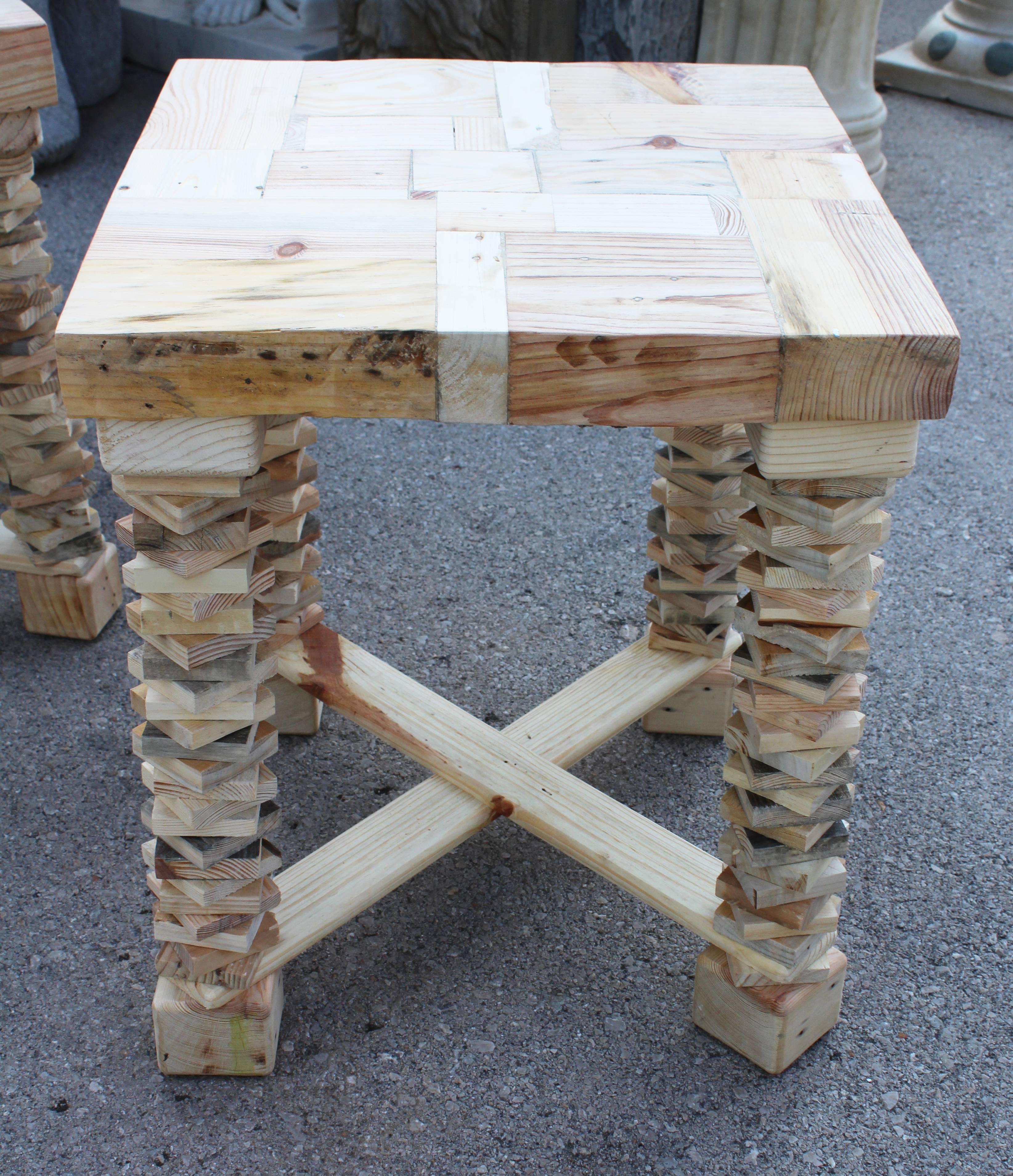 handcrafted wooden tables
