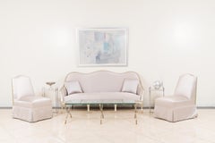 Pair of Contemporary Steel and Wood Veneer End Tables