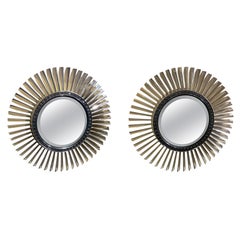 Pair of Contemporary Steel Jet Engine Turbine Fan Mirrors